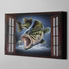 Maxcorners Bass Fishing Canvas Print Frames Canvas Print Frames Painting LM0101
