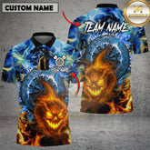 Maxcorners Dartboard Flaming Skull Lightning Multioptions Personalized Name, Team Name Unisex 3D Shirt (4 Colors)
