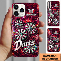 Maxcorners Darts Phonecase Electric Red Lightning Dartboard Personalized Name 3D Phone Case