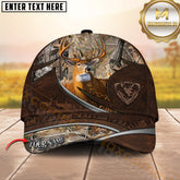 Maxcorners Deer Hunting Rustic Leather Pattern Sillver Line Forest Camo Personalized Cap (6 Colors)