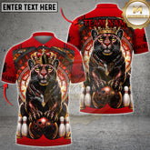 Maxcorners Bowling Royal Panther Crown Multicolor Options Personalized Name, Team Name 3D Shirt (4 Colors)