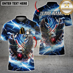 Maxcorners Bowling Eagle USA Lightning Multicolor Options Personalized Name, Team Name 3D Shirt