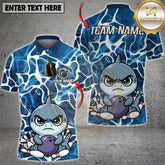 Maxcorners Bowling Shark Cute Cartoon Multicolor Options Personalized Name, Team Name 3D Shirt (4 Colors)