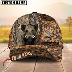 Maxcorners Hunting 3D Brown Camouflage Design Personalized Name 3D Cap (Deer/Moose/Boar/Duck)