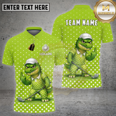 Maxcorners Golf Funny Alligator Polka Dot Cartoon Multi Options Personalized Name, Team Name 3D Shirt
