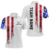 Maxcorners Red, White And Blue Smoke American Flag Men Golf Polo Shirts Custom Patriotic Men And Women White Golf Polo