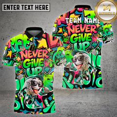 Maxcorners Golf Never Give Up Motivational Graffiti Art Multi Options Personalized Name, Team Name 3D Shirt
