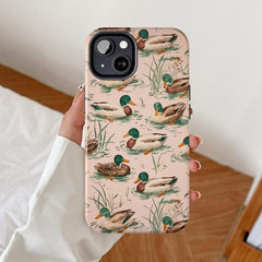 Maxcorners Mallard duck phone case, Animal pond iPhone cover, Hunting nature Samsung galaxy, Dabbling bird, Duckling hunt Google pixel, Lake wildlife Full Wrap Phone Case LM0812