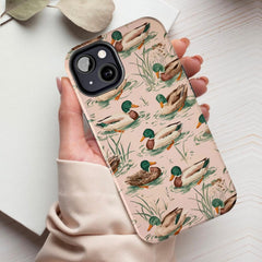 Maxcorners Mallard duck phone case, Animal pond iPhone cover, Hunting nature Samsung galaxy, Dabbling bird, Duckling hunt Google pixel, Lake wildlife Full Wrap Phone Case LM0812