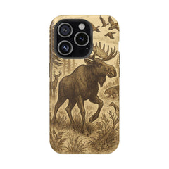 Maxcorners Hunting Rustic Moose Magnetic Full Wrap Phone Case LM1012