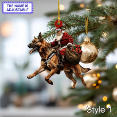 Maxcorners Santa Riding German Shepherd Christmas Ornament – Funny Dog Lover Tree Hanging Decoration, Holiday Pet Gift, Custom German Shepherd Ornament
2D Flat LM2511