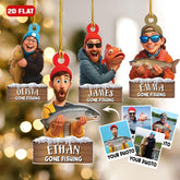 Maxcorners Custom Photo Fishing Ornament Personalized Image Fisherman Ornament Fishing Lovers Gift Fisherman Ornament Reel Cool Grandpa Papa Anglers