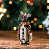 Maxcorners Personalized Golf Bag Xmas Ornament, Golf Accessories, Christmas Golf Gift