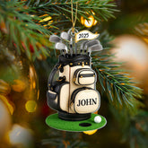 Maxcorners Personalized Golf Bag Flat Ornament Golf Accessories, Christmas Golf Gift