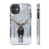 Maxcorners Hunting Moose in Snowy Forest Full Wrap Phone Case LM1012