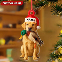 Maxcorners Personalized Labrador Retriever Duck Hunting Ornament, Custom Christmas Gift for Hunters 2D Flat LM2511