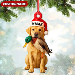 Maxcorners Personalized Labrador Retriever Duck Hunting Ornament, Custom Christmas Gift for Hunters 2D Flat LM2511