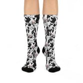 Maxcorners Cow Print Cushioned Crew Socks: Cozy Animal Lover Footwear LM2611