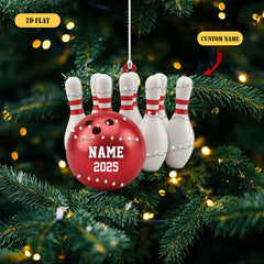 Maxcorners Personalized Bowling 2D Flat Ornament 2025, Custom Name Christmas Ornament, Bowling Ball and Pins Decor, Gift for Bowler or Bowling Team
LM1111