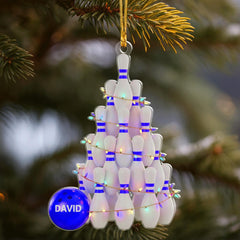 Maxcorners Personalized Bowling Pin Tree Ornament, Custom Name Bowler Christmas Gift, Bowling Pin Xmas Decor, Sports Team Keepsake, Funny Tree
LM1111