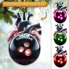 Maxcorners Personalized Bowling Heart Ornament, Custom Name Bowling Ball Christmas Decor, Funny Unique Gift for Bowlers & League Players 2025 Holiday
LM1111