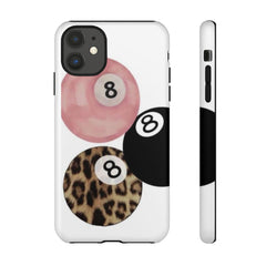 Maxcorners Billiards Leopard Pink 8 Ball Full Wrap Phone Case LM1012