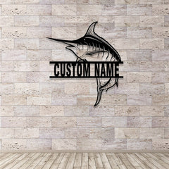 Maxcorners Custom Marlin Fishing Metal Sign, ,Marlin Fish Wall Art