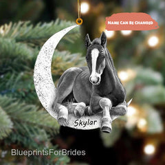 Maxcorners Horse Jumping On The Moon Ornament