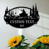 Maxcorners Custom River Fishing Metal Sign, Metal Wall Art
