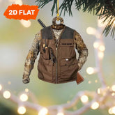 Maxcorners Personalized Brown Camo Hunting Jacket 2D Flat Christmas 3D Ornament, Custom Holiday Tree Decor, Perfect Gift for Hunter