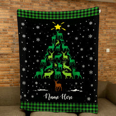 Maxcorners Personalized Christmas Deer Blanket, Hunting Blanket, Custom Name Soft Cozy Sherpa Fleece Throw Blankets, Xmas Gift for Hunter, Deer Lover
LM1711