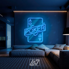 Maxcorners Custom Poker LED Sign, Poker Neon Sign Wall Decor for Game Room or Bar, Casino Led Light Wall Art, Poker Room Wall DecorLM1009