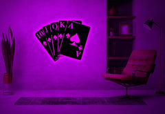 Maxcorners Ace of Spades Poker LED Decor, Gift For Poker Lover, Poker Game Room Wall Art DecorLM1009