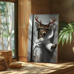 Maxcorners Funny Deer Bathroom Wall Art Cabin Canvas For Hunters