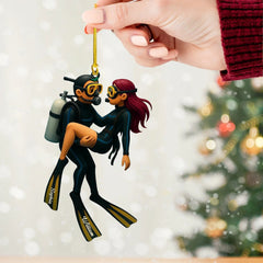 Maxcorners Diving Couple Home Decor, Christmas Ornament, Personalized Ornament 2D Flat LM2111