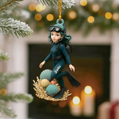 Maxcorners Diving Home Decor, Christmas Ornament, Personalized Ornament 2D Flat LM2111