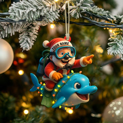 Maxcorners Diving Santa Home Decor, Christmas Ornament, Personalized Ornament 2D Flat LM2111