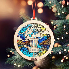 Maxcorners Personalized Disc Golf Christmas Ornament 2025, Wood And Acrylic Ornaments, Gifts For Disc Golfers