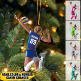 Maxcorners Personalized Volleyball Player Acrylic Ornament, Custom Name Number Volleyball Christmas Ornament, Volleyball Gift for Girls