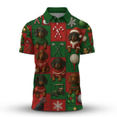 Maxcorners Funny Pattern Golf Shirt, Dachshund Golf Shirt For Golfer, Christmas Golf Shirt, Golf Gift For Men