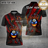 Maxcorners Billiards Shirt 8 Ball King Scratch Fire Cue Multioptions Personalized Name, Team Name Unisex 3D Shirt
