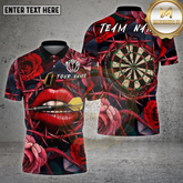 Maxcorners Darts Shirt Lips Roses Thorns Dartboard Love Trap Multioptions Personalized Name, Team Name Unisex 3D Shirt