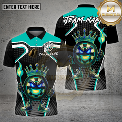 Maxcorners Darts Shirt King Black Fire Crown Power Lines Multioptions Personalized Name, Team Name Unisex 3D Shirt