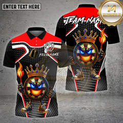 Maxcorners Darts Shirt King Black Fire Crown Power Lines Multioptions Personalized Name, Team Name Unisex 3D Shirt