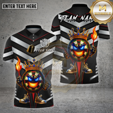 Maxcorners Darts Shirt King Silver Chevron Flame Crown Royal Board Multioptions Personalized Name, Team Name Unisex 3D Shirt