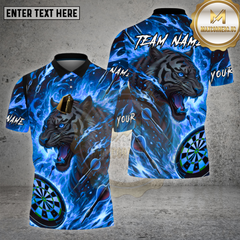 Maxcorners Dartboard Fire Tiger Flame Art Design Multi Options Personalized Name Team Name 3D Shirt