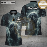 Maxcorners Bowling Wolf Moon Lightning Storm Design Multi Options Personalized Name Team Name 3D Shirt