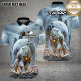 Maxcorners Bowling White Lion Lightning Moonlight Design Multi Options Personalized Name Team Name 3D Shirt