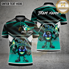 Maxcorners Bowling King Fire Crown Gradient Multicolor Options Personalized Name, Team Name Unisex 3D Shirt
