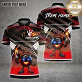 Maxcorners Bowling King Fire Crown Gradient Multicolor Options Personalized Name, Team Name Unisex 3D Shirt